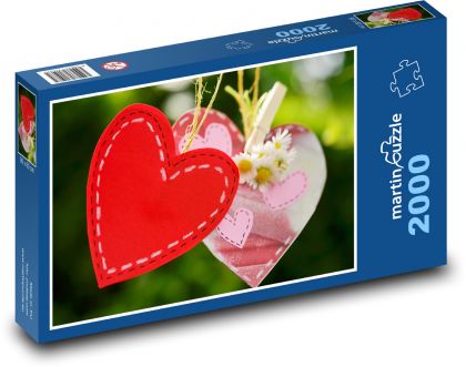Červené srdce k Valentýnu - puzzle 2000 dílků