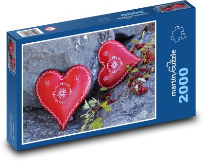 Červené srdce z lásky - puzzle 2000 dílků