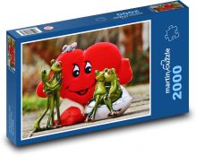 Valentínske plyšové srdce Puzzle 2000 dielikov - 90 x 60 cm