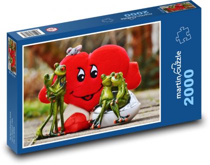 Valentínske plyšové srdce - Puzzle 2000 dielikov, rozmer 90x60 cm 