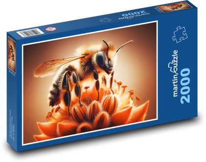 Bee on Flower - Puzzle 2000 pieces, size 90x60 cm 