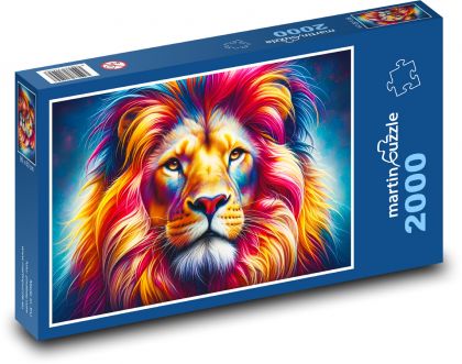 Colorful lion - Puzzle 2000 pieces, size 90x60 cm 