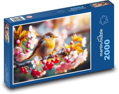 Róż do policzków z kwitnącym drzew - Puzzle 2000 elementów, rozmiar 90x60 cm