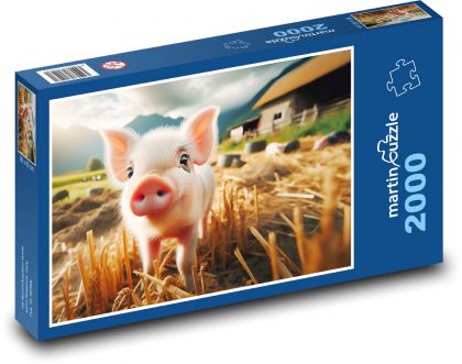 Prasátko na farmě - puzzle 2000 dílků