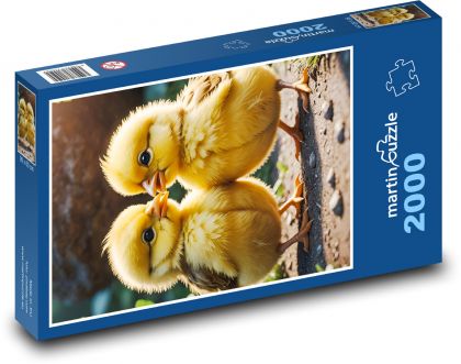Žlté kurčatá - Puzzle 2000 dielikov, rozmer 90x60 cm 