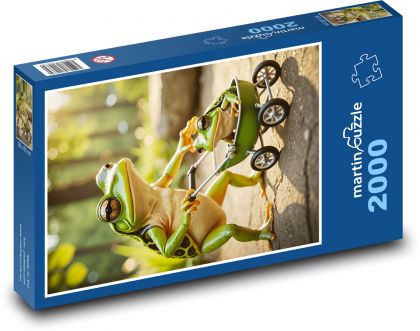 Žaba nesie kočík - Puzzle 2000 dielikov, rozmer 90x60 cm 