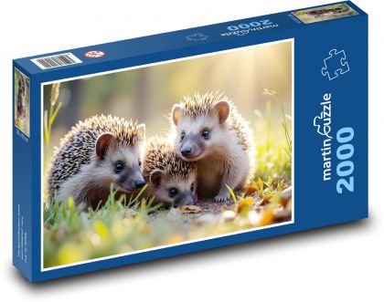 Rodina ježkov - Puzzle 2000 dielikov, rozmer 90x60 cm 