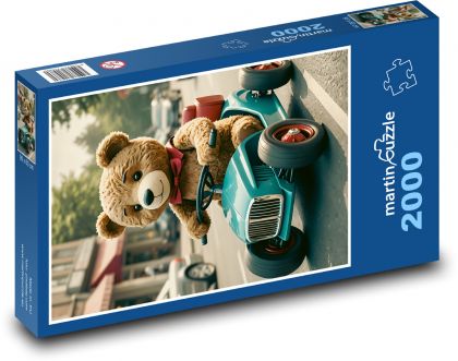 Teddybär im Spielzeugauto - Puzzle - 2000 Teile