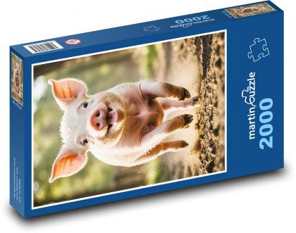 Sele běžící v lese - Puzzle 2000 dílků, rozměr 90x60 cm