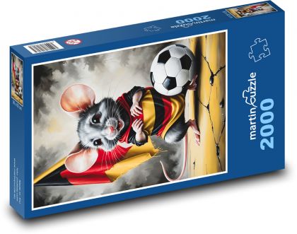 Maus auf Fußball - Puzzle - 2000 Teile