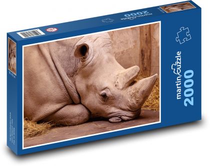 Śpiący nosorożec - Puzzle 2000 elementów, rozmiar 90x60 cm