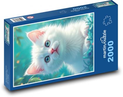 Biele mačiatko - Puzzle 2000 dielikov, rozmer 90x60 cm 