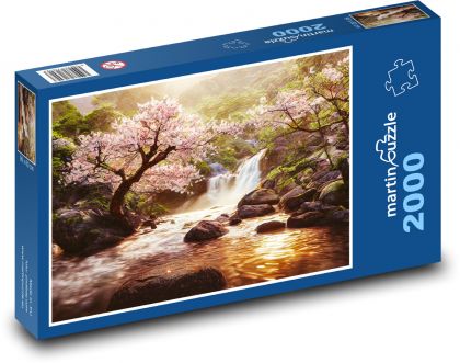Blühende rosa Bäume - Puzzle - 2000 Teile