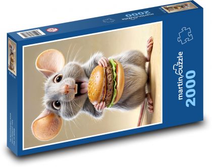 Myszka z hamburgerem - Puzzle 2000 elementów, rozmiar 90x60 cm