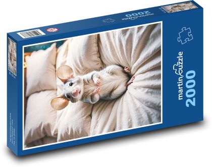 Myška v posteli - puzzle 2000 dílků