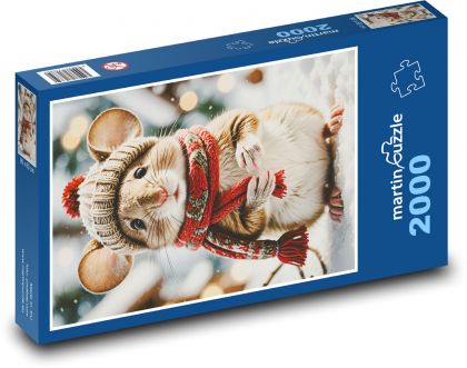 Maus im Schal - Puzzle - 2000 Teile