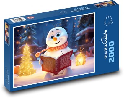 Snowman with a book - Puzzle 2000 pieces, size 90x60 cm 