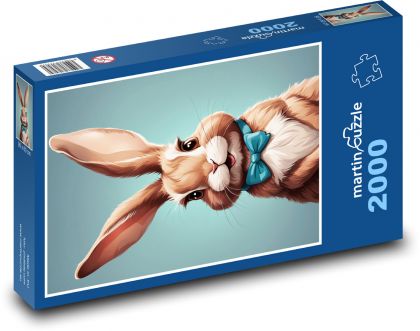 Zajačik s mašľou - Puzzle 2000 dielikov, rozmer 90x60 cm 