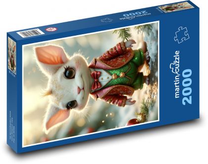 Bunny in Christmas clothes - Puzzle 2000 pieces, size 90x60 cm 
