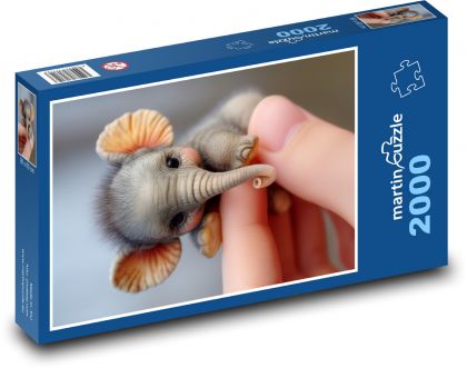 Słoń pod ręką - Puzzle 2000 elementów, rozmiar 90x60 cm