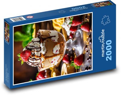 Ice cream with strawberries - Puzzle 2000 pieces, size 90x60 cm 