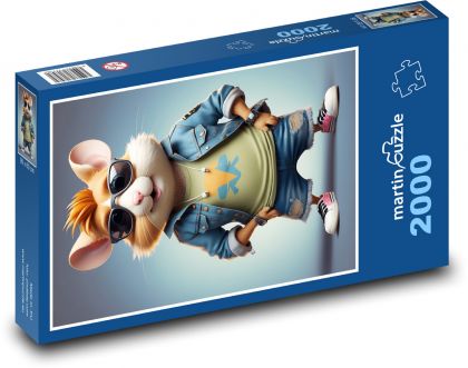 Škrečok v okuliaroch - Puzzle 2000 dielikov, rozmer 90x60 cm 