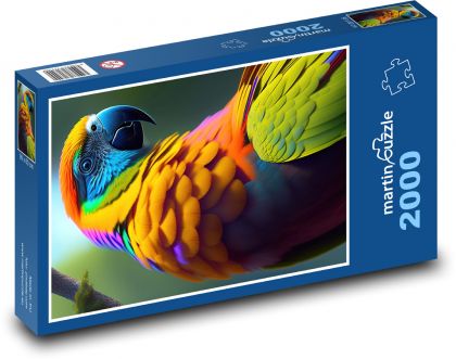 Barevný papoušek - puzzle 2000 dílků