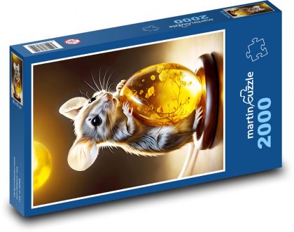 Myš a vejce - Puzzle 2000 dílků, rozměr 90x60 cm