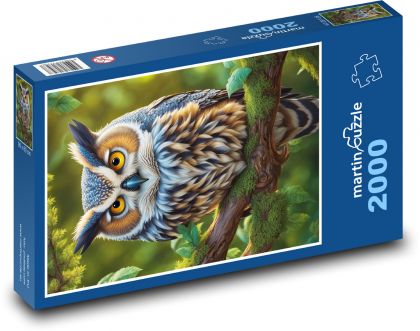 Sova - vták - Puzzle 2000 dielikov, rozmer 90x60 cm 