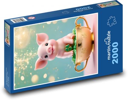 Šťastné prasa - Puzzle 2000 dielikov, rozmer 90x60 cm 