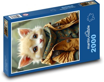 Cat in nature - Puzzle 2000 pieces, size 90x60 cm 