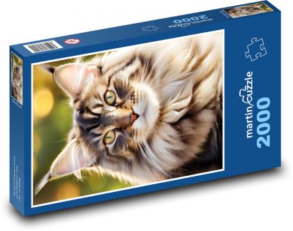 Kot ścienny - Puzzle 2000 elementów, rozmiar 90x60 cm