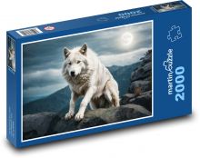 Wilk na skale Puzzle 2000 elementów - 90x60 cm