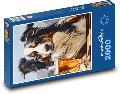 Pes a pivo - puzzle 2000 dílků