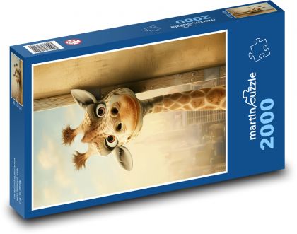 Žirafa v mrakodrape - Puzzle 2000 dielikov, rozmer 90x60 cm 