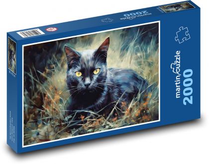 Černá kočka - Puzzle 2000 dílků, rozměr 90x60 cm