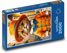 Kočka v klobouku Puzzle 2000 dílků - 90 x 60 cm