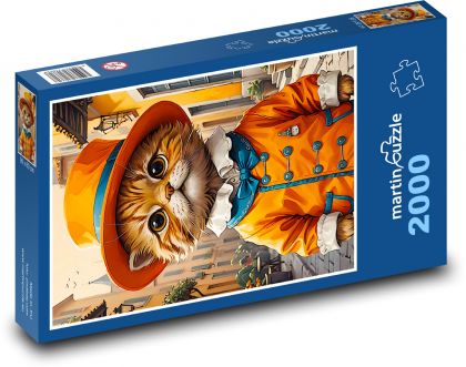 Kočka v klobouku - puzzle 2000 dílků