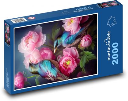 Hummingbirds in Flowers - Puzzle 2000 pieces, size 90x60 cm 