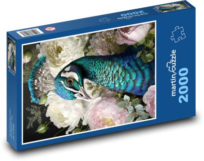 Bird - peacock - Puzzle 2000 pieces, size 90x60 cm 