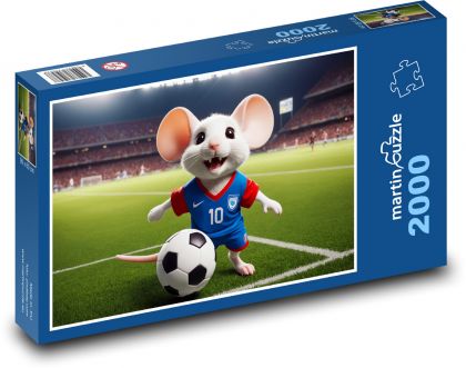 Futbalová myš - fantázia - Puzzle 2000 dielikov, rozmer 90x60 cm 