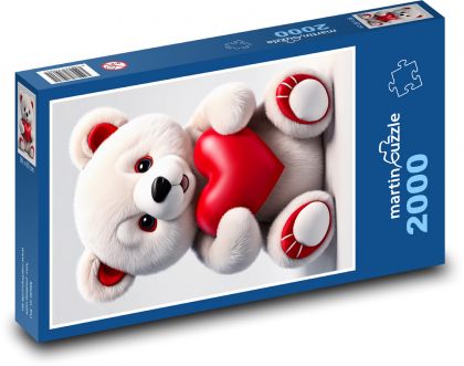 Medvídek k Valentýnu - Puzzle 2000 dílků, rozměr 90x60 cm