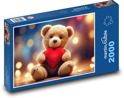 Pluszowy miś miłości - Puzzle 2000 elementów, rozmiar 90x60 cm