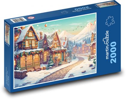 Vánoční vesnice - puzzle 2000 dílků