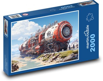 Retro vlaková fantázia - Puzzle 2000 dielikov, rozmer 90x60 cm 