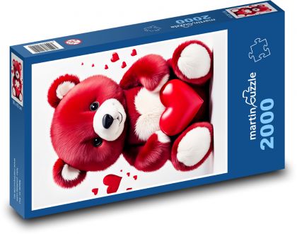 Medvídek se srdcem - puzzle 2000 dílků