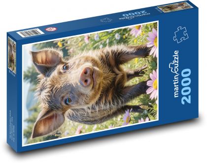 Mała świnka - Puzzle 2000 elementów, rozmiar 90x60 cm