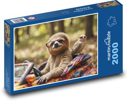 Lenivosť v aute - Puzzle 2000 dielikov, rozmer 90x60 cm 