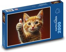 Zrzavá kočka Puzzle 2000 dílků - 90 x 60 cm