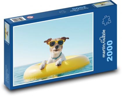 A dog in the water with glasses - Puzzle 2000 pieces, size 90x60 cm 